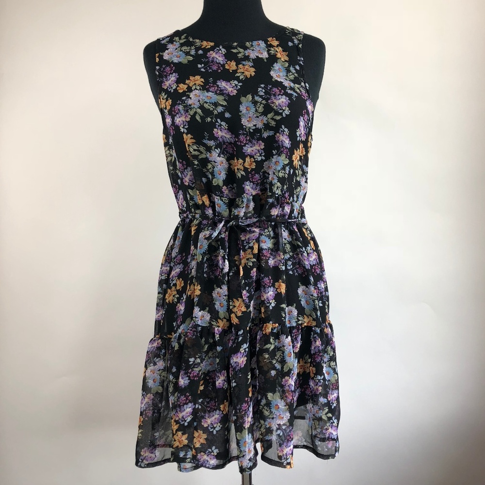Band Of Gypsies Floral Boho Bohemian Flowy Skater Dress XS